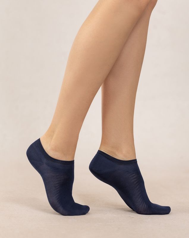 BLEU FORET Mercerized Cotton Mini Socks 6757