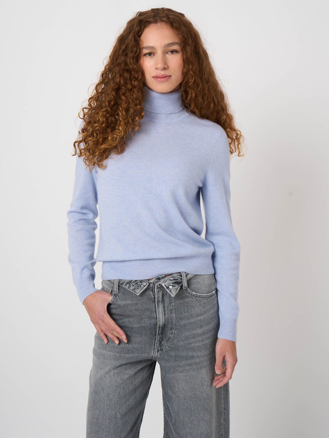 REPEAT Organic Cashmere Turtleneck Pullover 100512