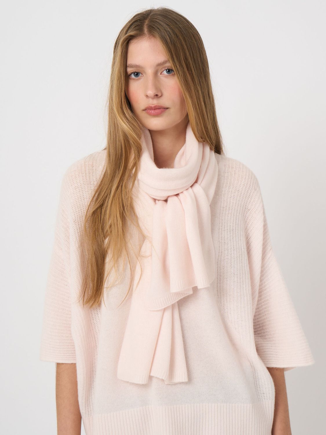 REPEAT 100% Organic Cashmere Knitted Scarf 700502