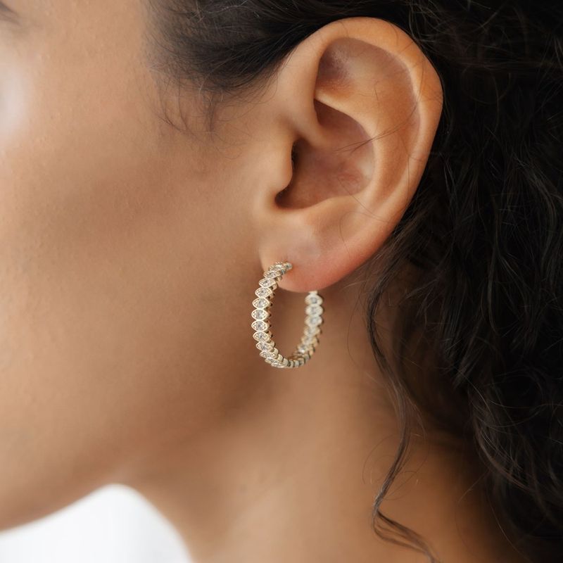 GLEE Jewelry Front &amp; Centre Clear Hoops (Gold or Silver)