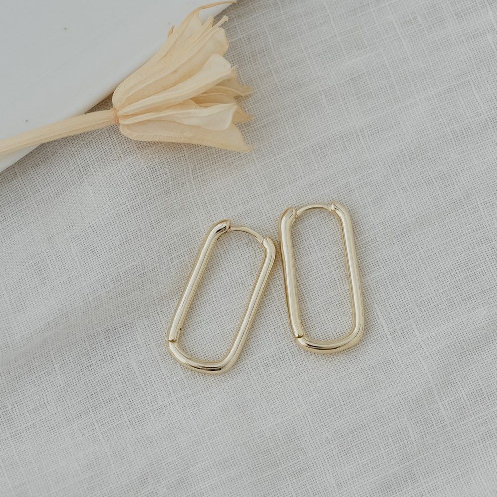 GLEE Jewelry Modo Hoops, Material: Or / Gold