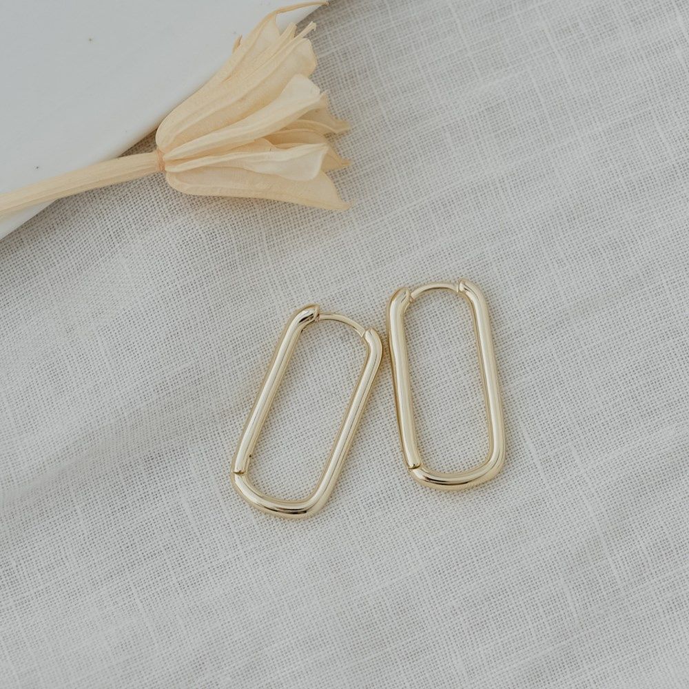 GLEE Jewelry Modo Hoops, Material: Or / Gold
