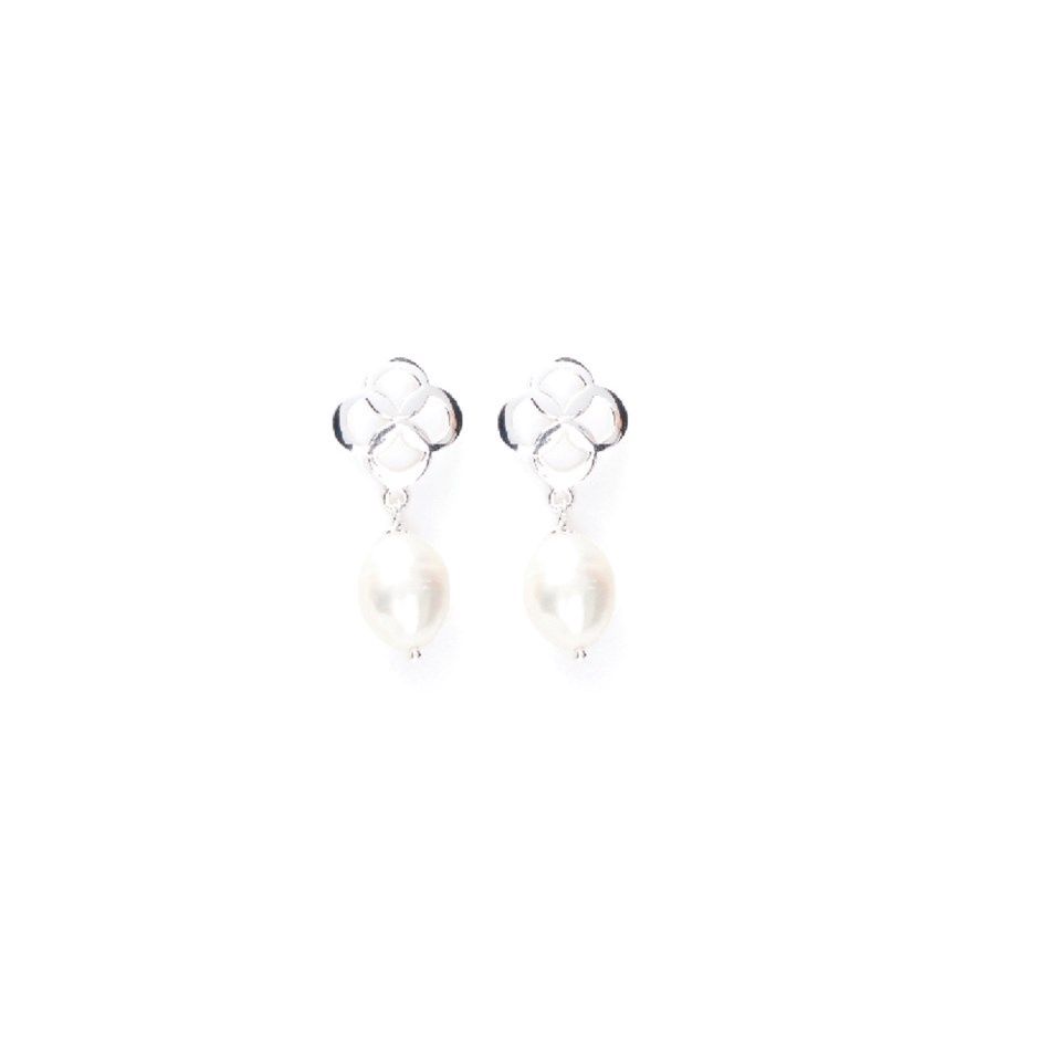 BEBLUE Freshwater Pearl Earrings BO1507, Material: Argent / Silver