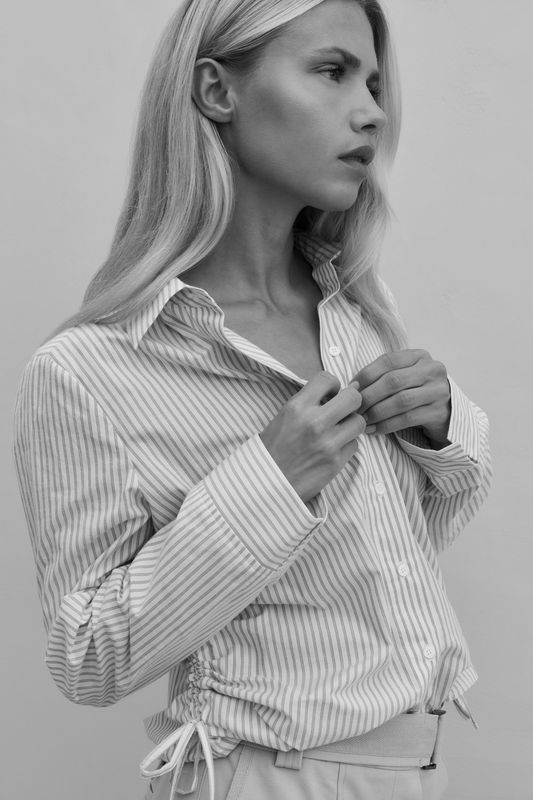 YAYA Fitted Blouse with Side Drawstring 01-201203