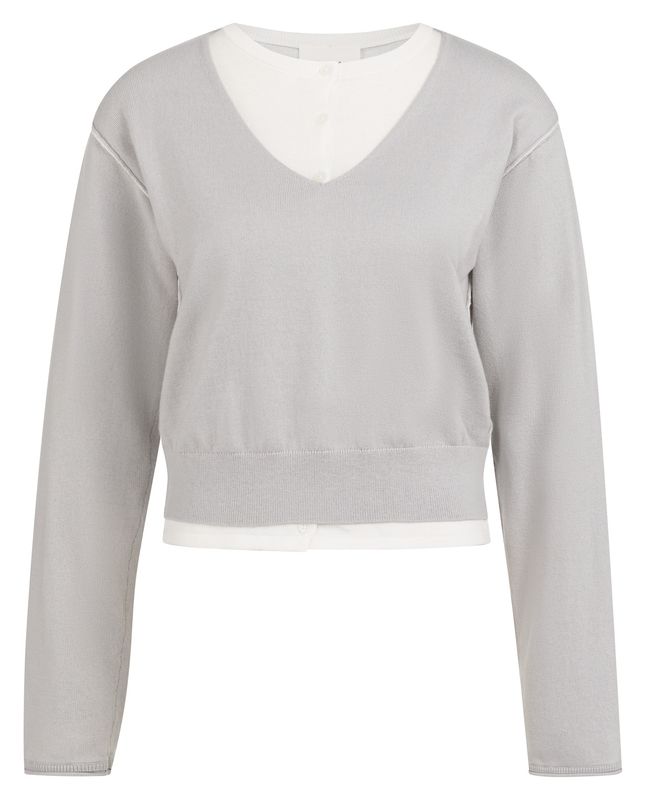 YAYA Fake Double Layer Contrast Knit 01-000557