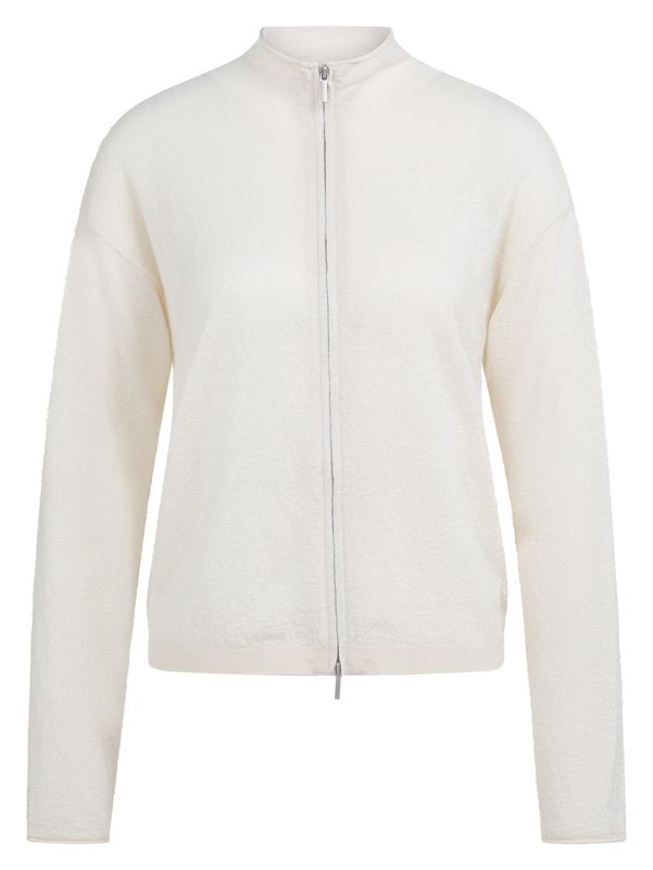 ​YAYA Textured High Neck Cardigan with Zipper 01-010143