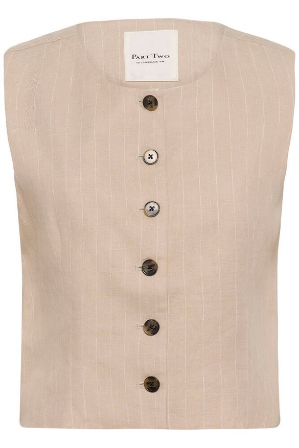 Part Two AzaniaPWWA Veste sans manche 30310487, Colour: Neutral Pinstripe, Size: 32