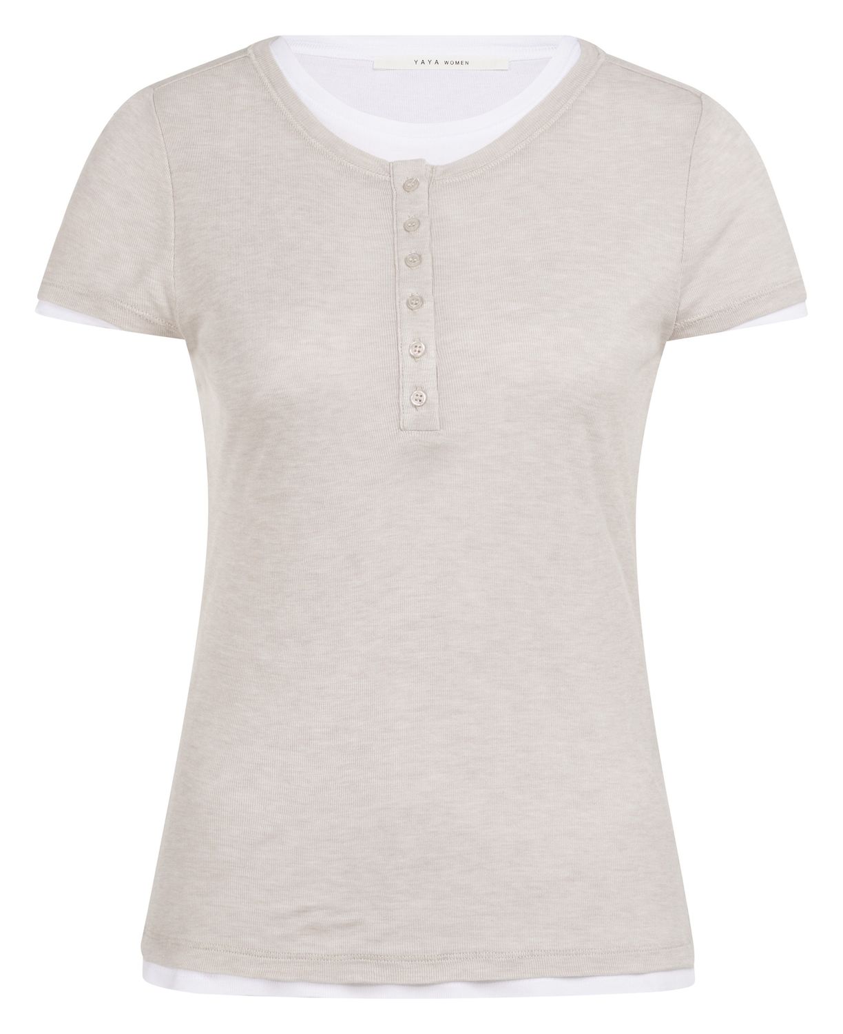 YAYA Faux Double Layer Buttoned Top 01709349