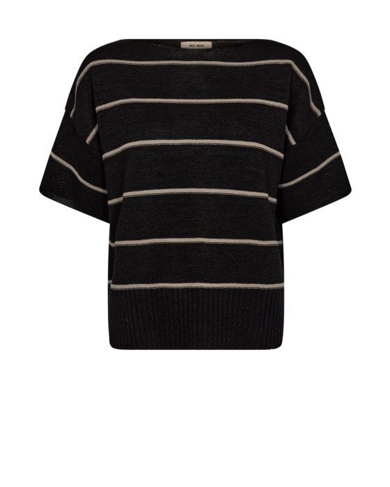 Mos Mosh MM Arlen Paper SS Knit 177760, Colour: Black, Size: XS