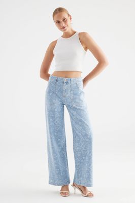 COJ Denim Lulu printed L30 HW Wide Leg