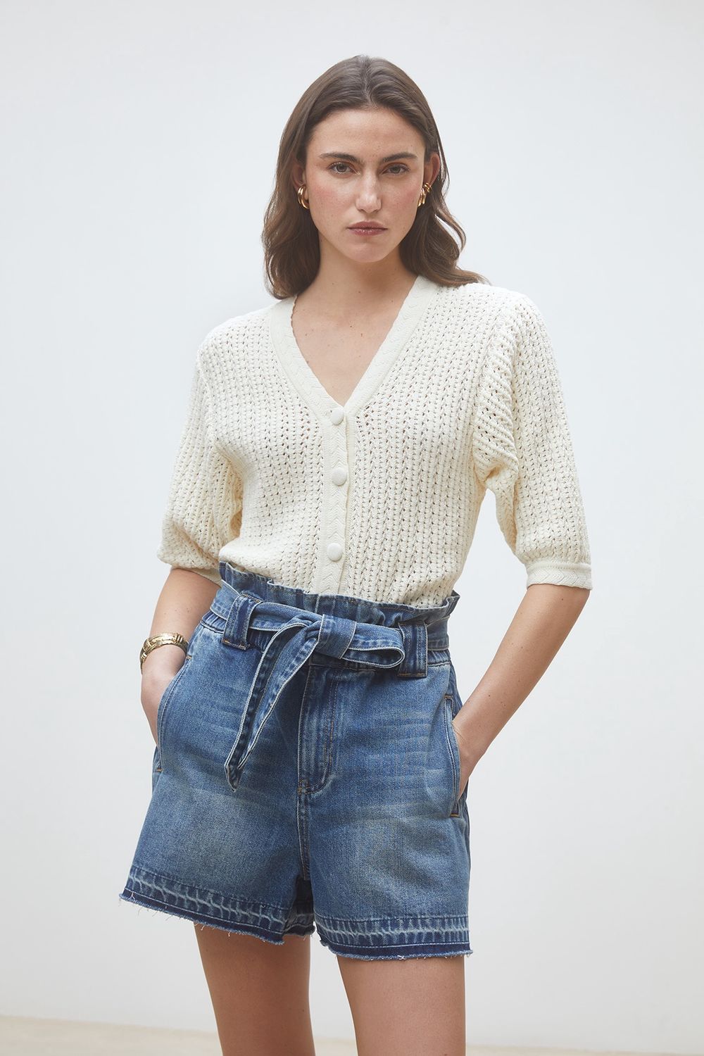 Suncoo Paris Galama Knit Cardigan S26M02213 – Cream