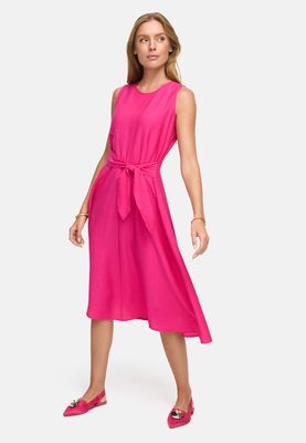 Pink Sleeveless Belted Midi Dress – Catnoir