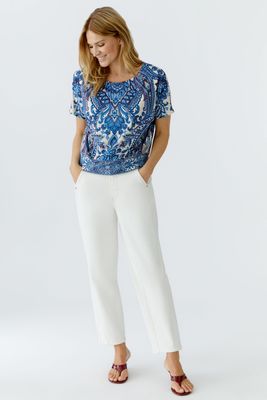 T-shirt paisley bleu manches courtes – OUI