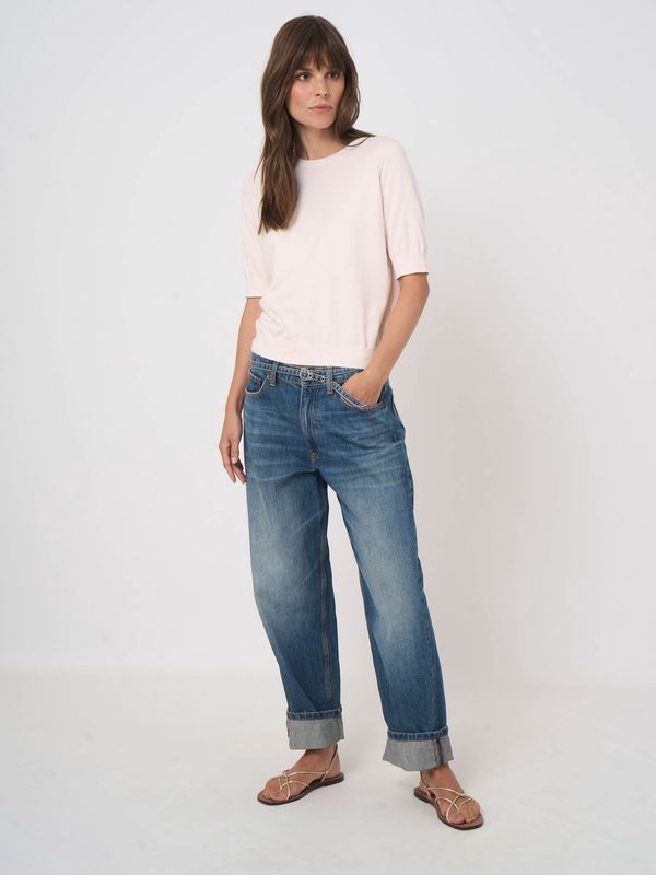 REPEAT Cotton Knit Short Sleeve Pullover 401157