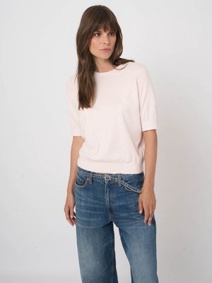REPEAT Pullover en coton manches courtes 401157