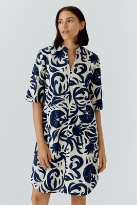 OUI Robe imprimée bleu et blanc 97496