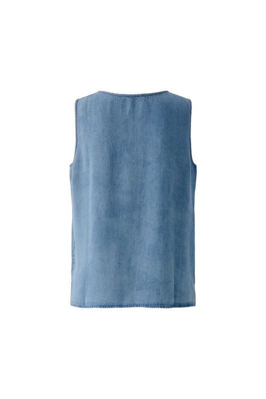 OUI Blue Denim V-Neck Top 97461