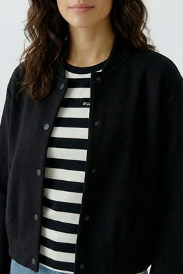 OUI Structured Chic Bomber – Dusty Rose / Black 95821