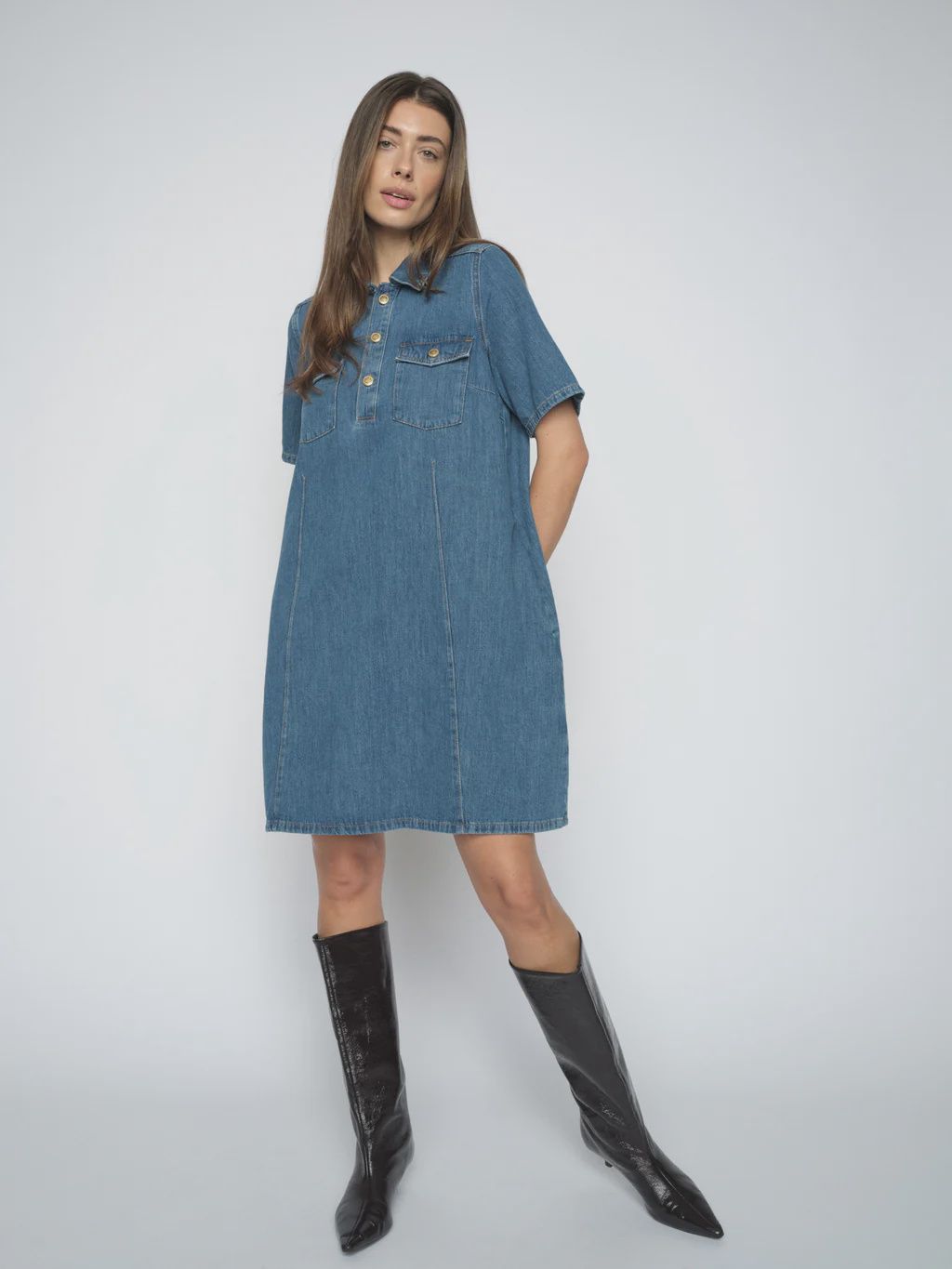 Mos Mosh Biba East Dress 179970, Colour: Mid Blue, Size: XS