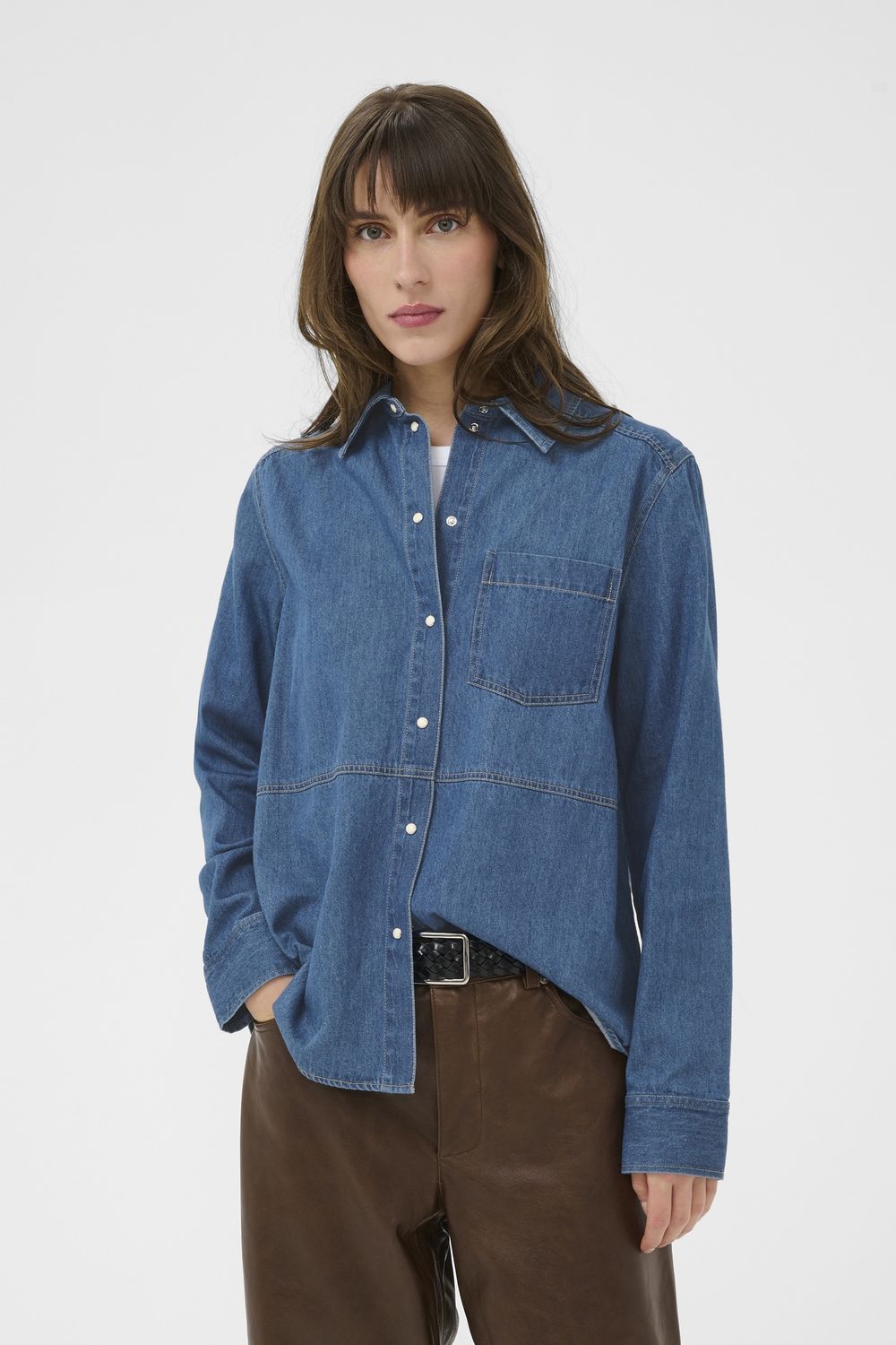 Part Two Alvine Chemise Jeans 30310379, Colour: Medium Blue Denim, Size: 34