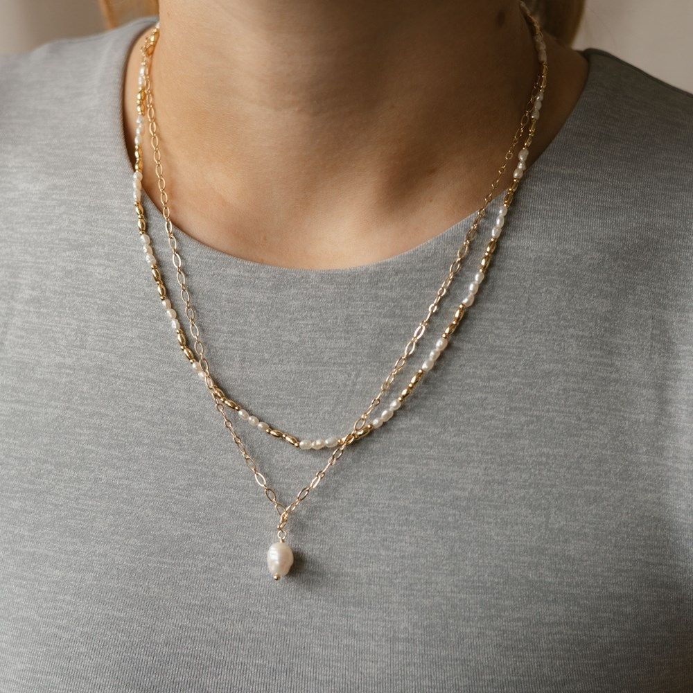 Adeline double strand pearl necklace