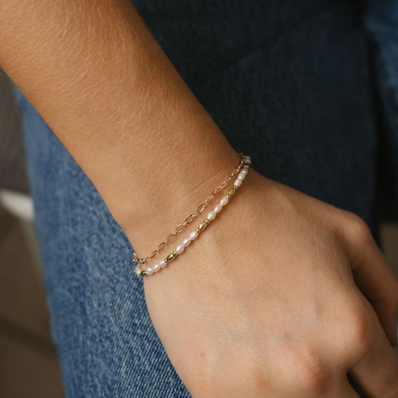 Addie double strand pearl bracelet