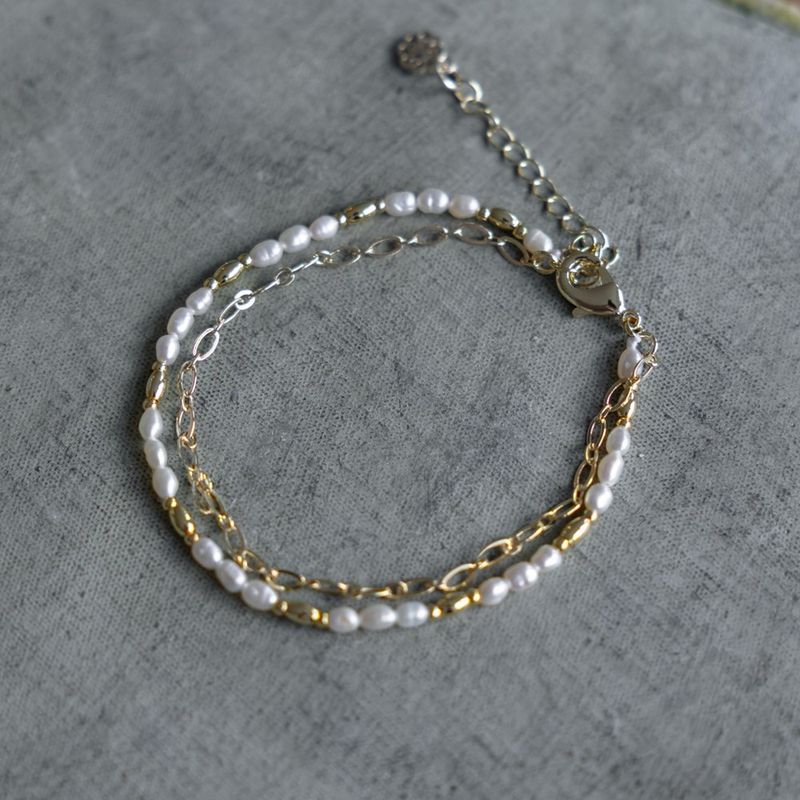 Addie double strand pearl bracelet