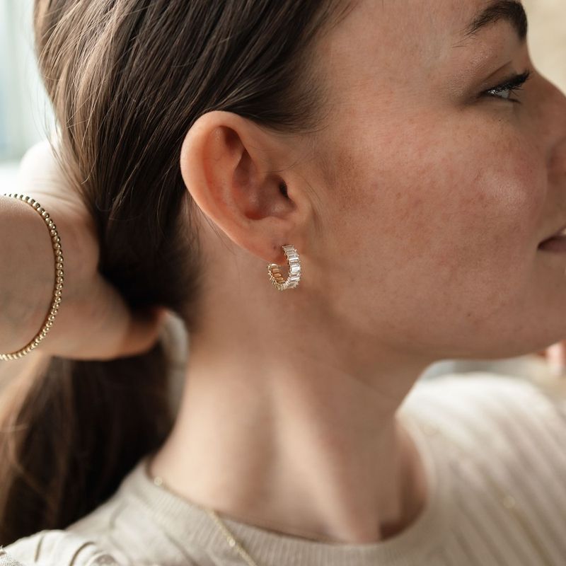 GLEE JEWELRY Chara Hoops – clear crystal earrings