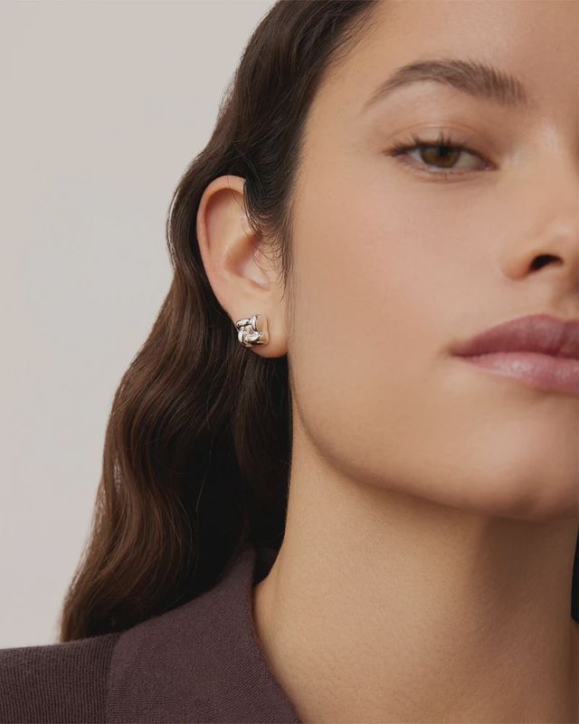 JENNY BIRD Modern square stud earrings gold or silver_JB3543