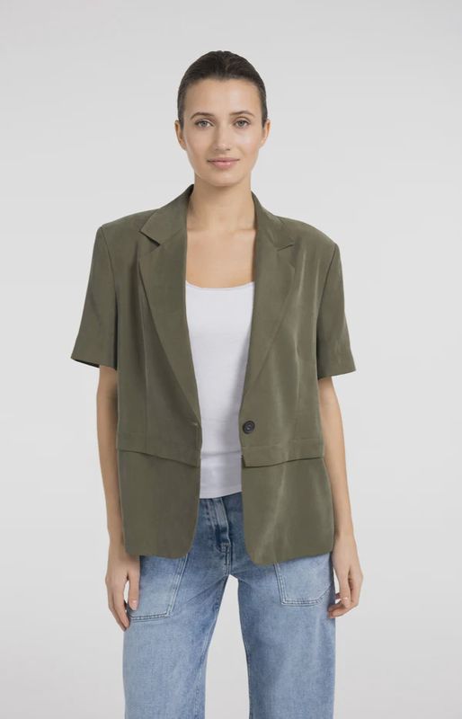YAYA Woven shortsleeve blazer  01501083