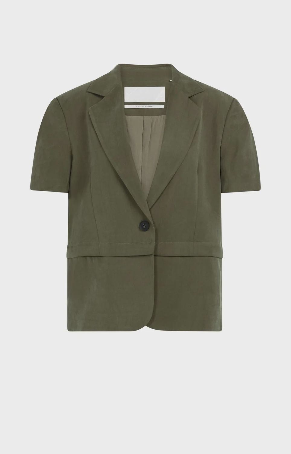 YAYA Woven shortsleeve blazer  01501083, Colour: 99065-ARMY GREEN, Size: 32
