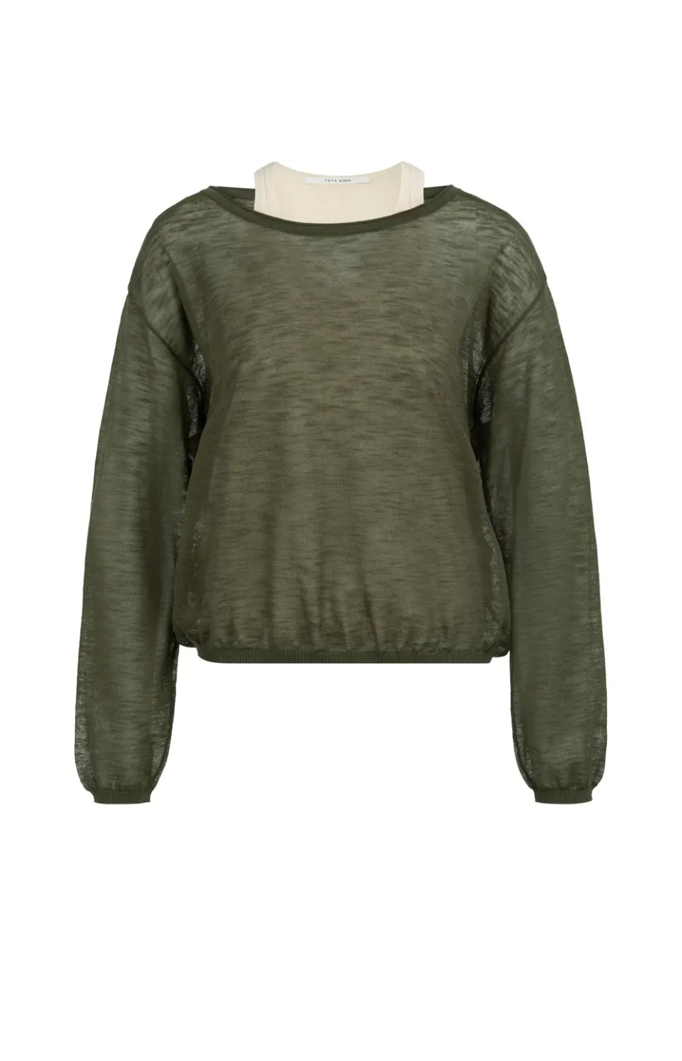 YAYA Twinset sweater with singlet 01000594, Colour: 99065-ARMY GREEN, Size: XS