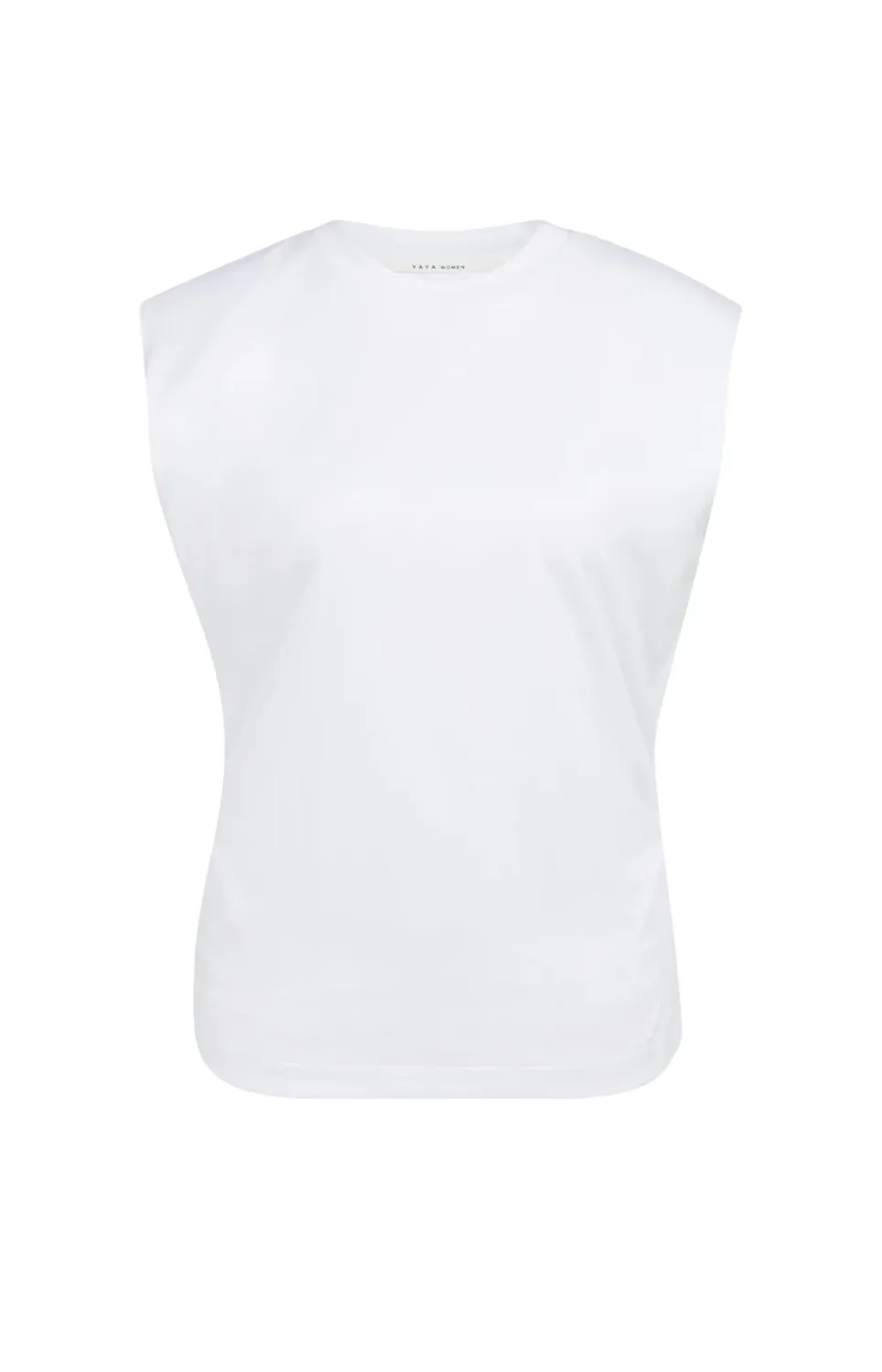 YAYA Sleeveless top with pleated sideseams 01709365, Colour: 00000-PURE WHITE, Size: XS