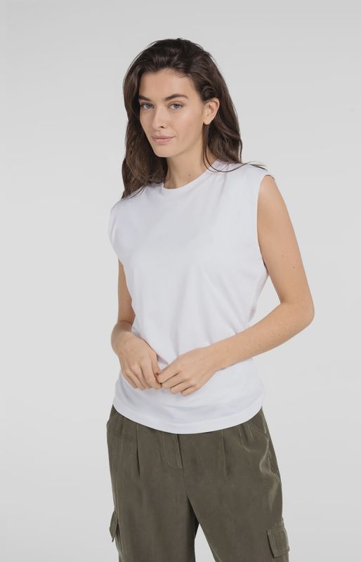 YAYA Sleeveless top with pleated sideseams 01709365