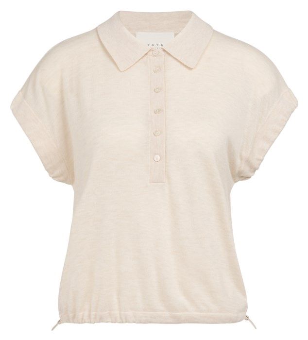 Yaya Knitted polo  01000590, Colour: CLOUD CREME, Size: XS