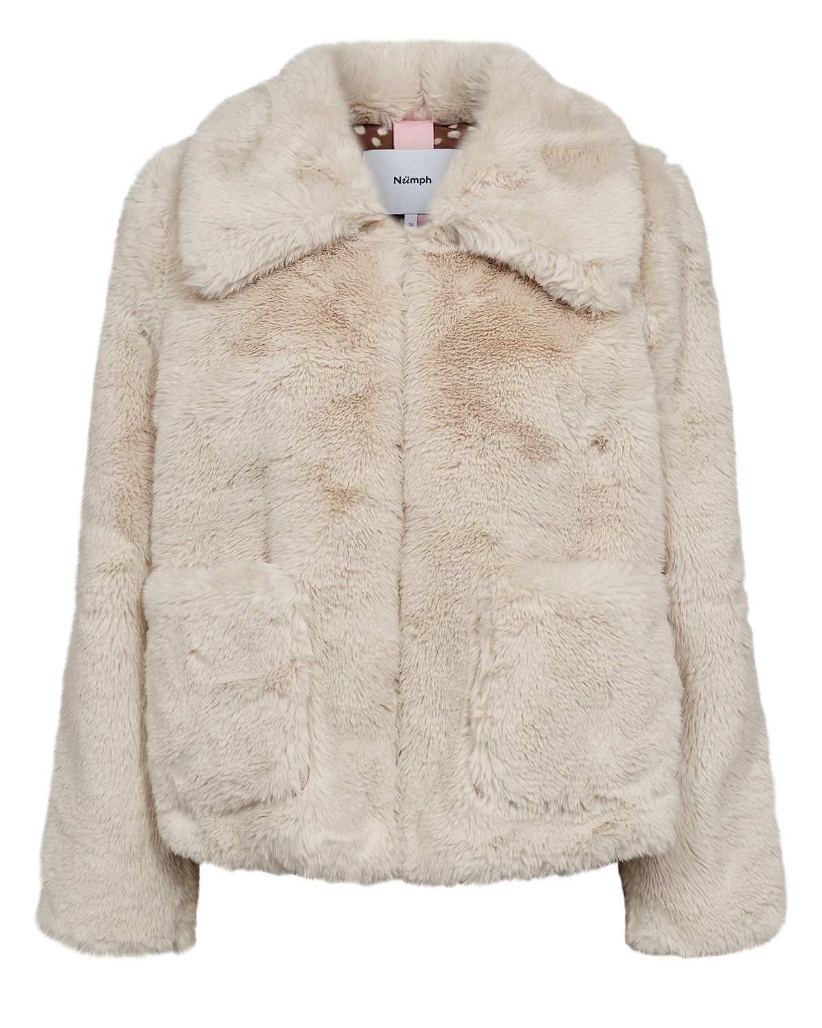 NÜMPH Nuseta Faux Fur Jacket Oyster Gray 706905