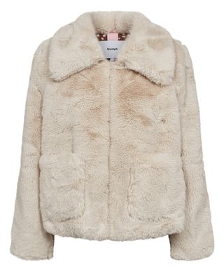 NÜMPH Nuseta Faux Fur Jacket Oyster Gray 706905