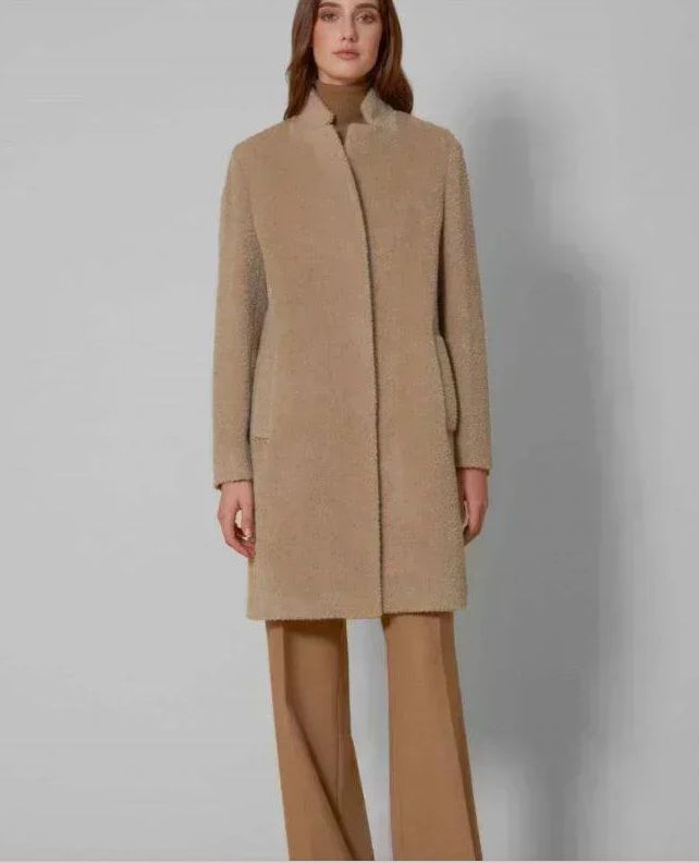 ICONS by Cinzia Rocca Camel Bouclé 3/4 Coat UR54001-66C1