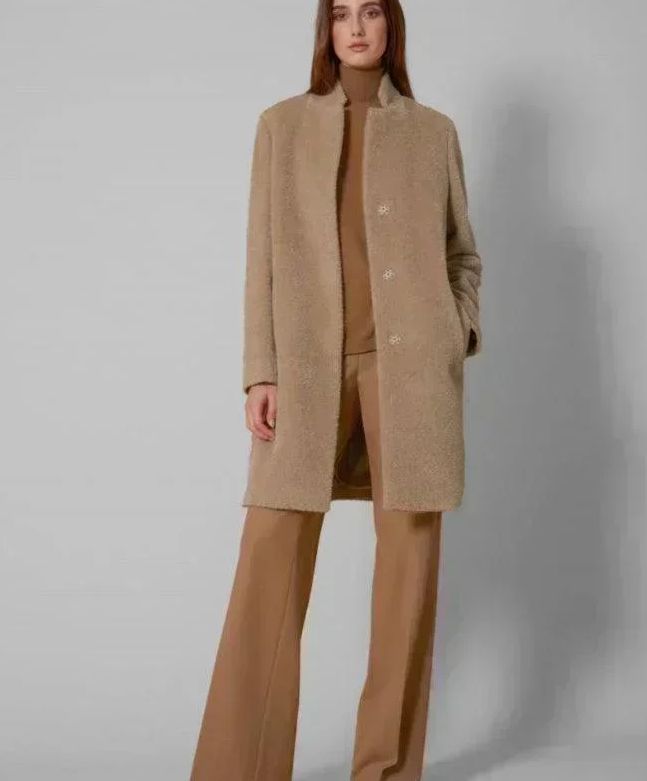 ICONS by Cinzia Rocca Camel Bouclé 3/4 Coat UR54001-66C1