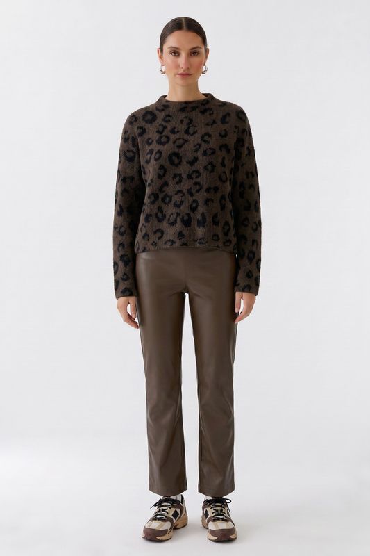 OUI Faux Leather Pull-On Pants 99023