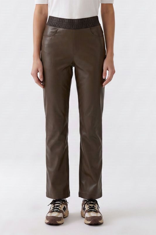 OUI Faux Leather Pull-On Pants 99023