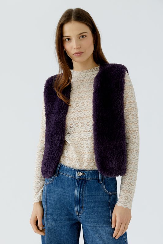 OUI Faux Fur Vest Mysterioso 98077