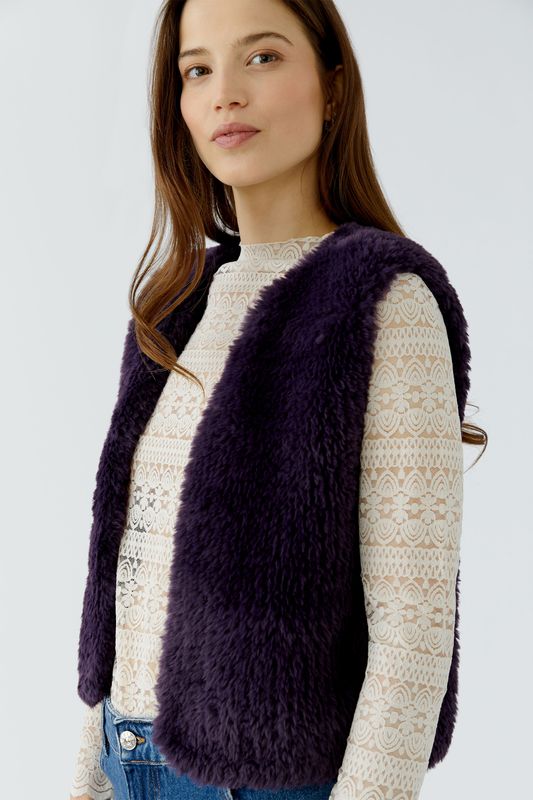 OUI Faux Fur Vest Mysterioso 98077