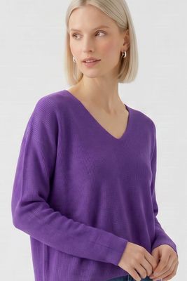 OUI Pull en maille fine FREYJA Ultra Violet 93708