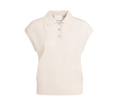 YAYA Sleeveless Polo Sweater Almond Peach 01000612