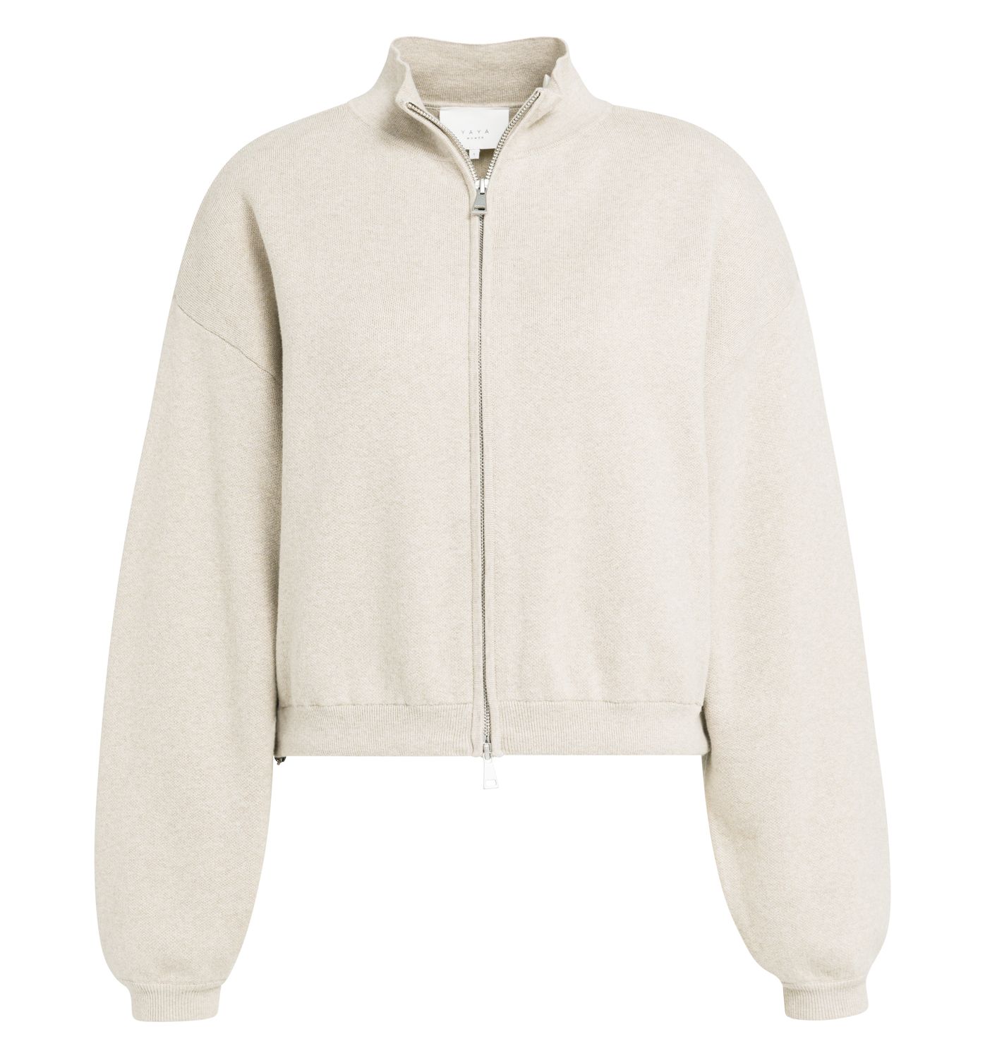 Y​AYA Cotton Zip-Up Cardigan Pure Cashmere Grey Mela 01010171