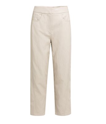 YAYA Pantalon carrot en faux cuir avec détails de coutures 01309289