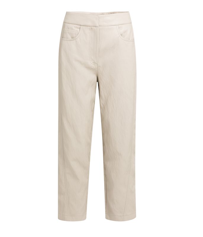 YAYA Faux Leather Carrot Fit Trousers with Seam Detail 309289