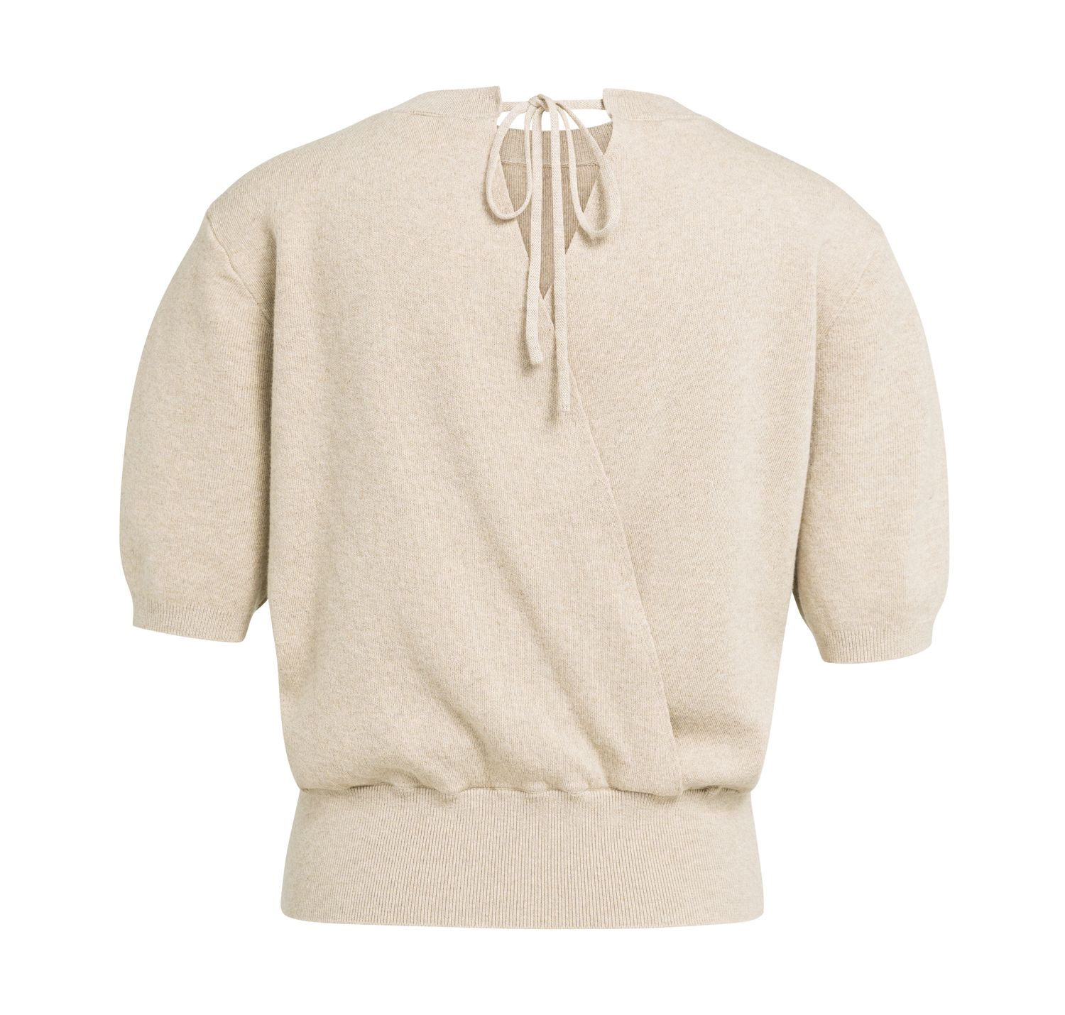 YAYA Short Sleeve Sweater with Open Back 000619