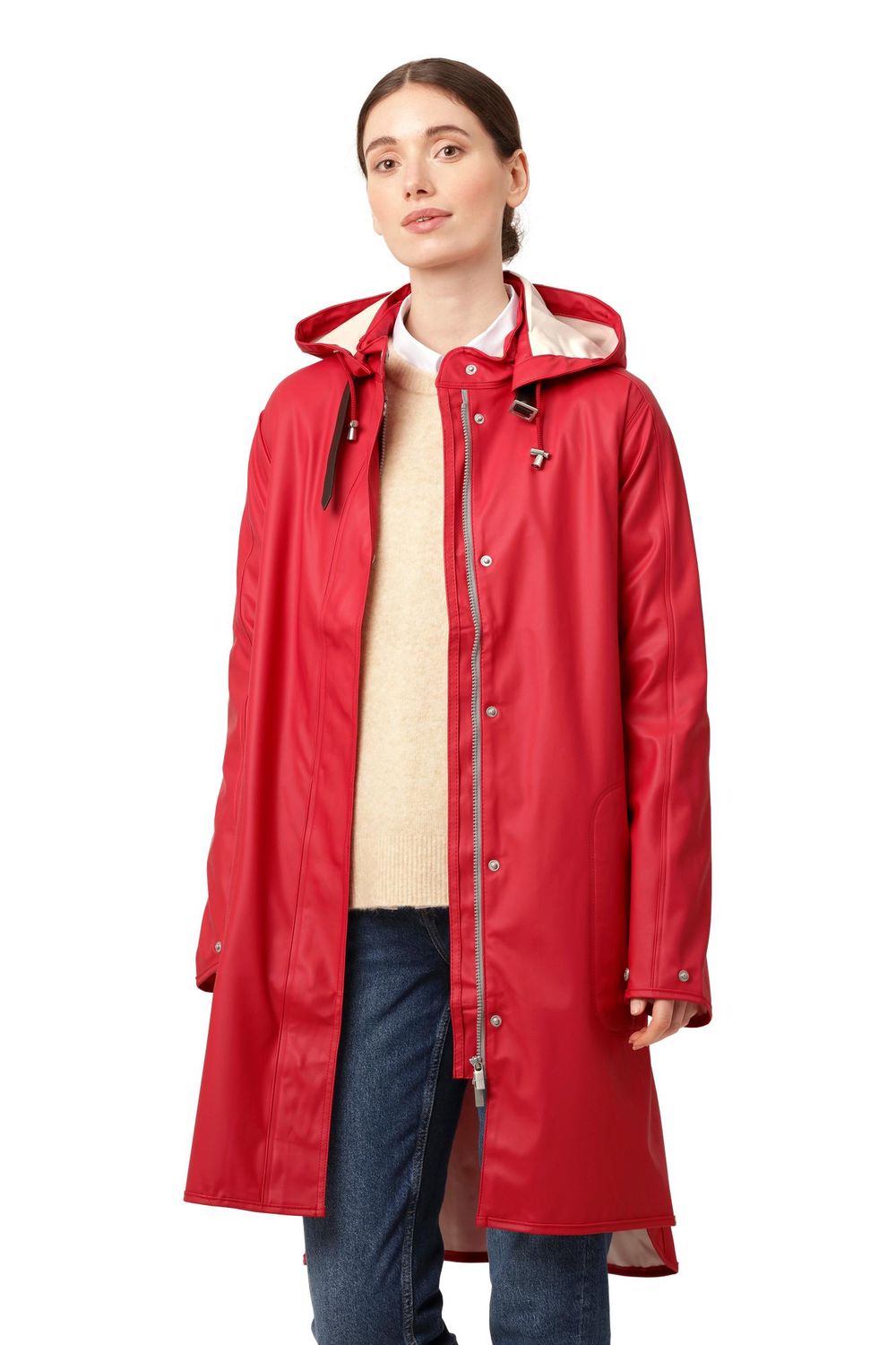 ILSE JACOBSEN RAIN71 Long Raincoat Red